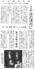 中部経済新聞に掲載されました。 